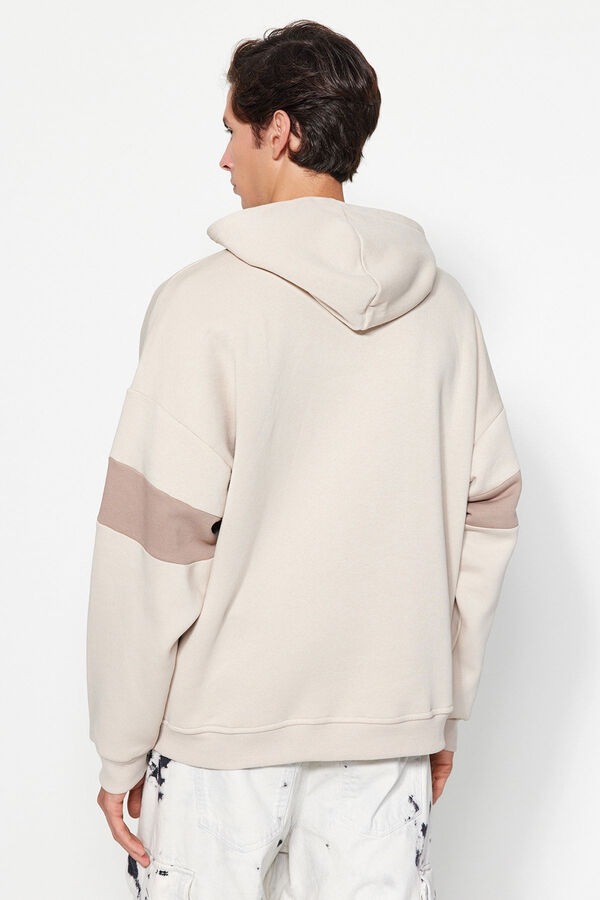 Trendyol Sudadera oversize con capucha beige