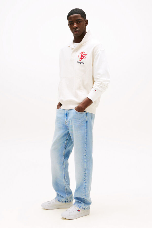 Tommy Jeans Zapatillas blancas con bandera de Tommy Jeans azul