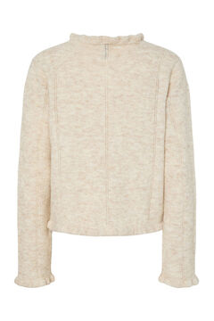 Pieces Ruffled cardigan with sleeve and neck