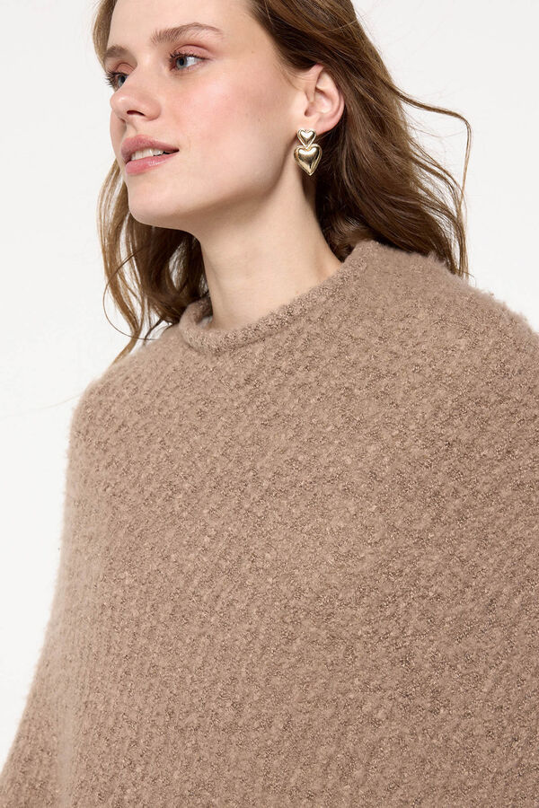 Pieces Poncho with structure nude