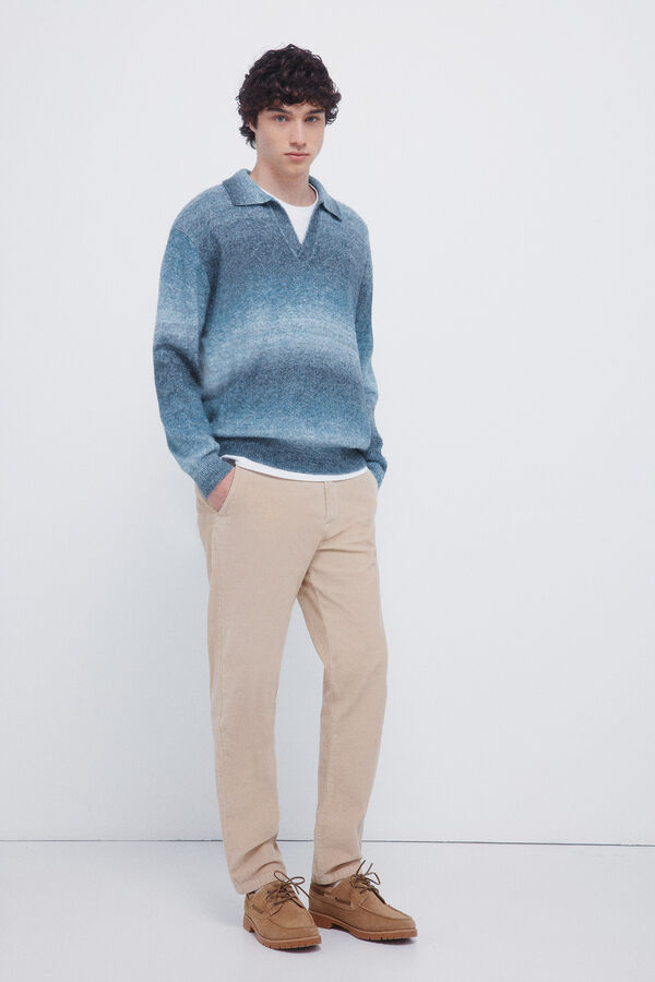 Springfield Pantalón chino pana lavada comfort slim fit beige