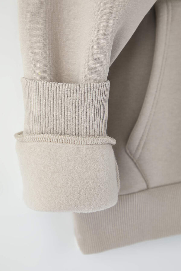 Trendyol Sudadera de cuello alto con media cremallera gris