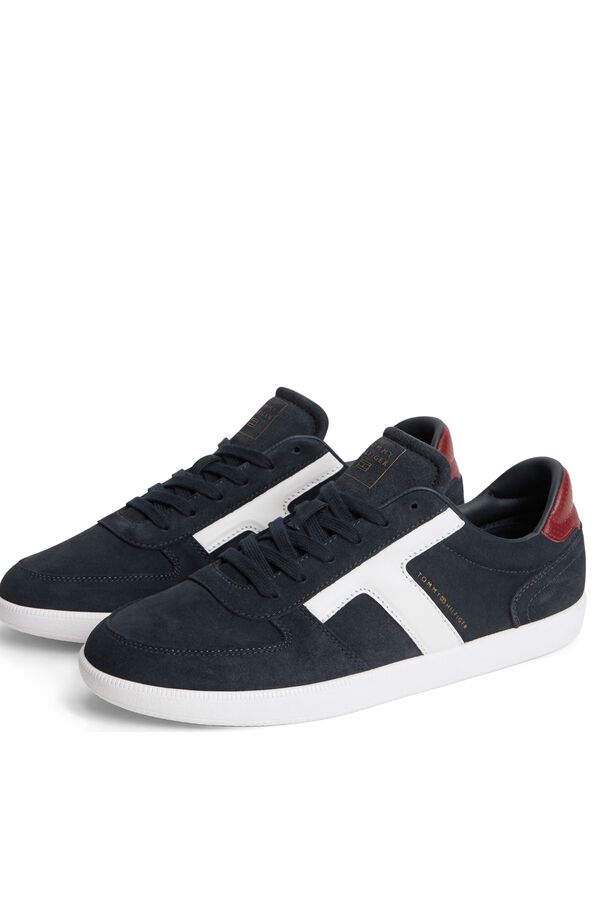 Tommy Jeans Leather panelled casual sneaker blue