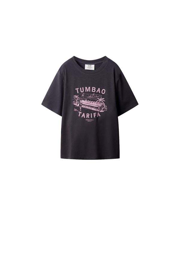 Springfield Camiseta chiringuito "el tumbao" gris