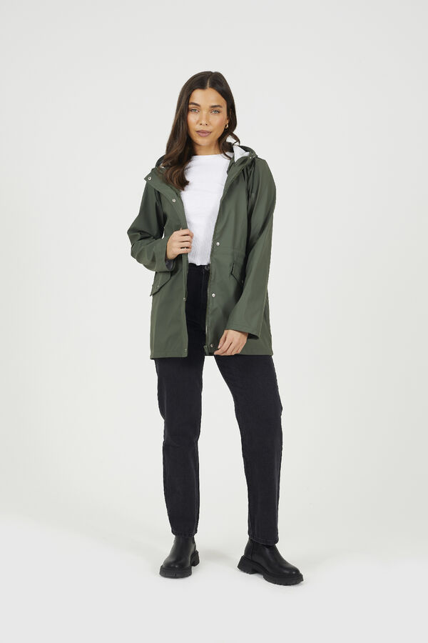 Brave Soul Rubberized raincoat green