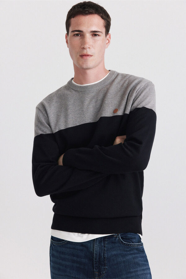 Springfield Colour block basic jumper grey