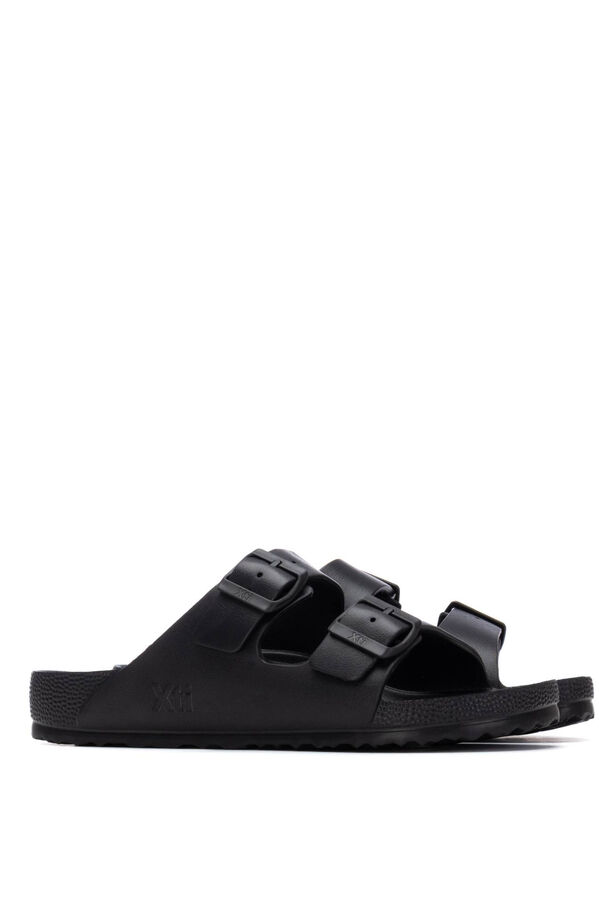XTI Rubber sandal with buckle black