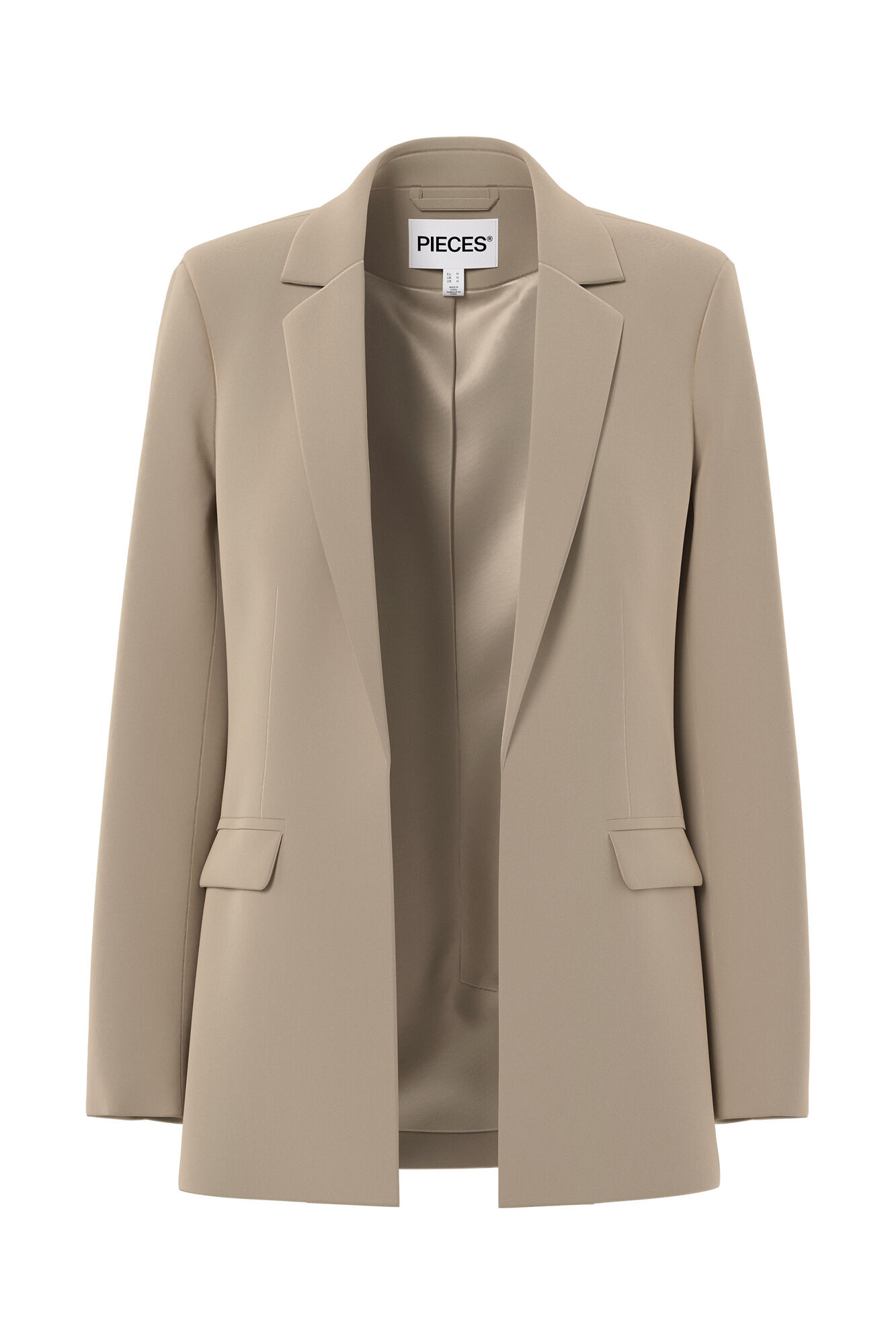 Pieces Oversize-Blazer ohne Kn&ouml;pfe