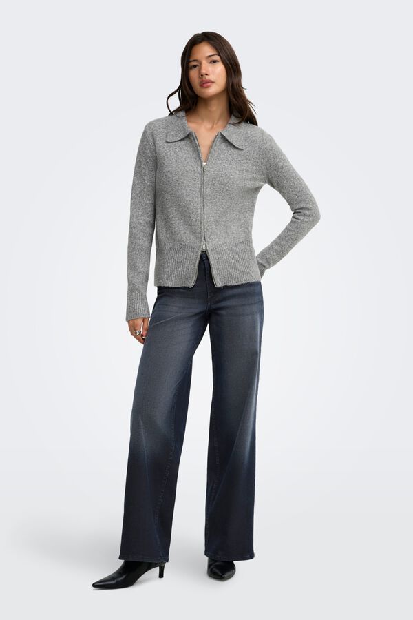 Only Zip fastening cardigan grey