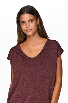 Pieces T-shirt lurex em bico