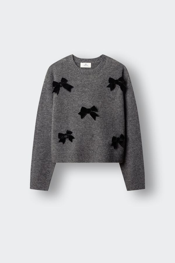 Springfield Kids Jersey lazos terciopelo ni&ntilde;a gris