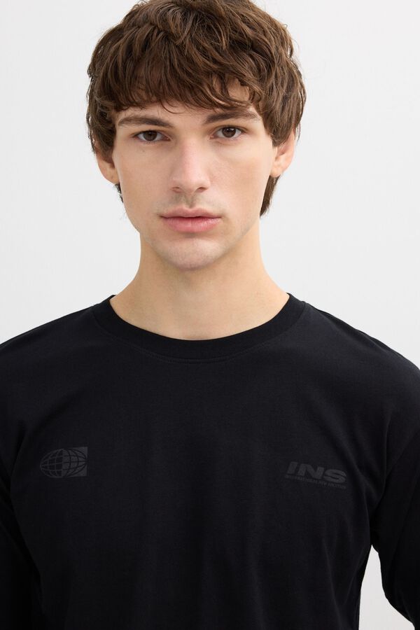 Inside Long sleeve graphic T-shirt black