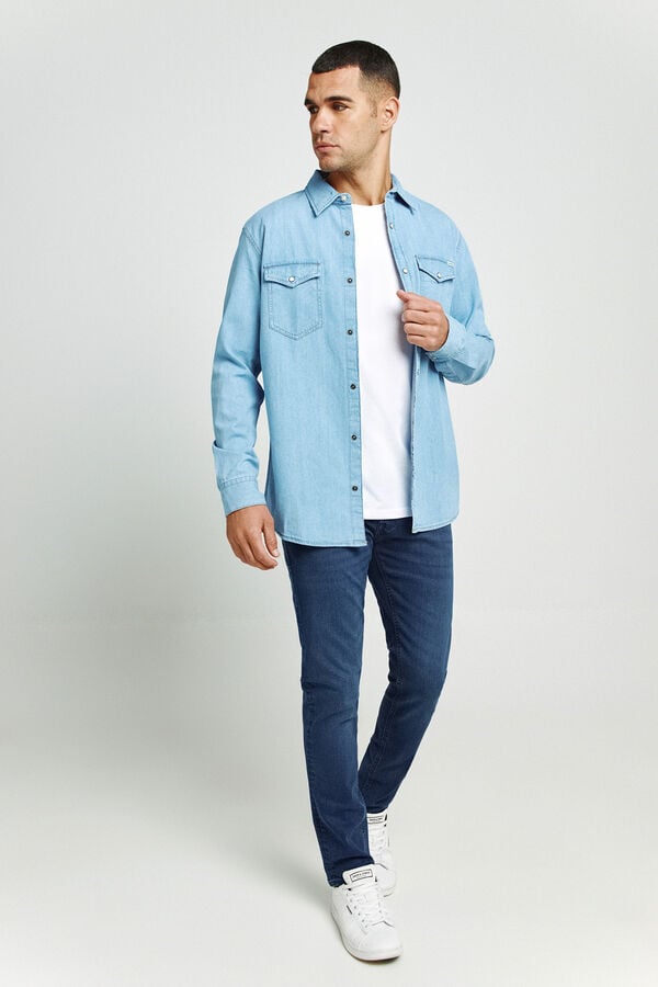 Jack & Jones Denim regular shirt blue