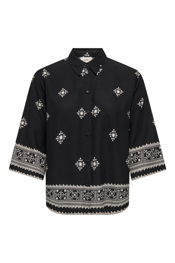 JDY Camisa manga ancha 3/4 negro