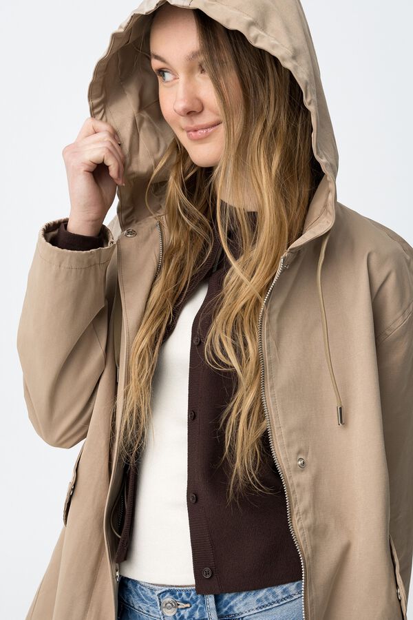 Tiffosi Chaqueta impermeable con capucha nude