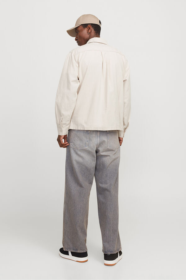 Jack & Jones Sobrecamisa de sarga corte ancho gris