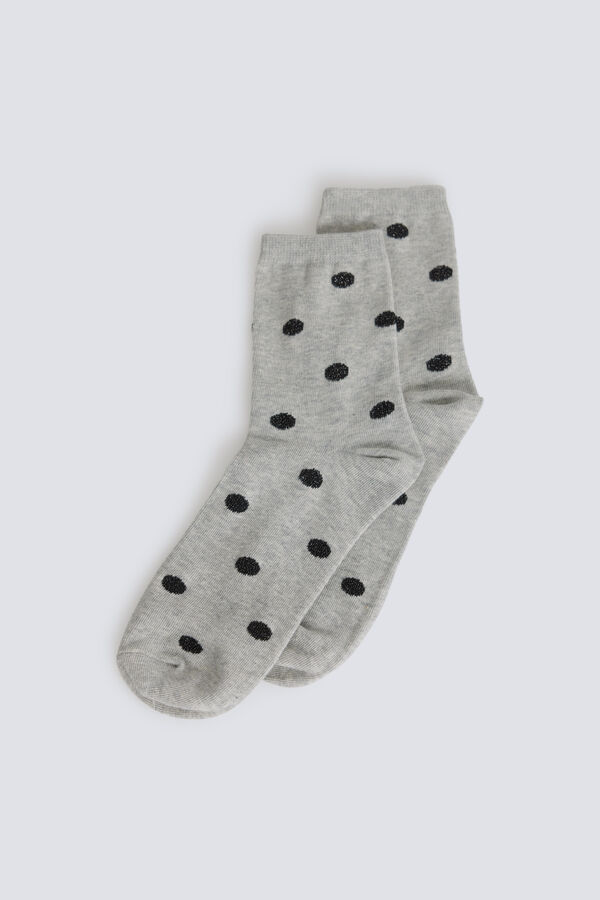 Springfield Meias compridas de bolinhas cinzento