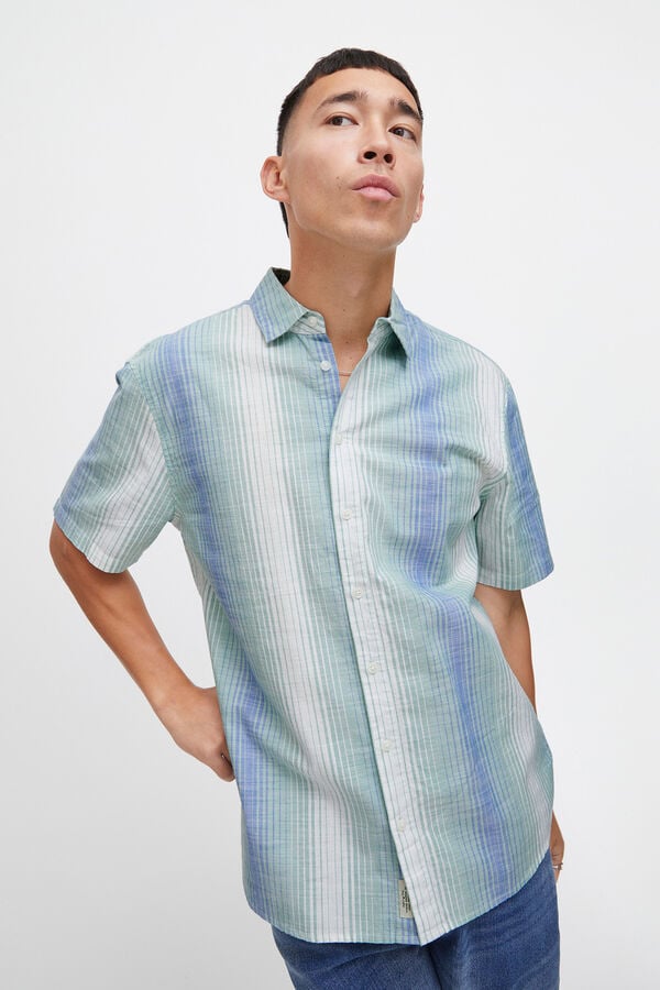 Springfield Short-sleeved striped shirt natural