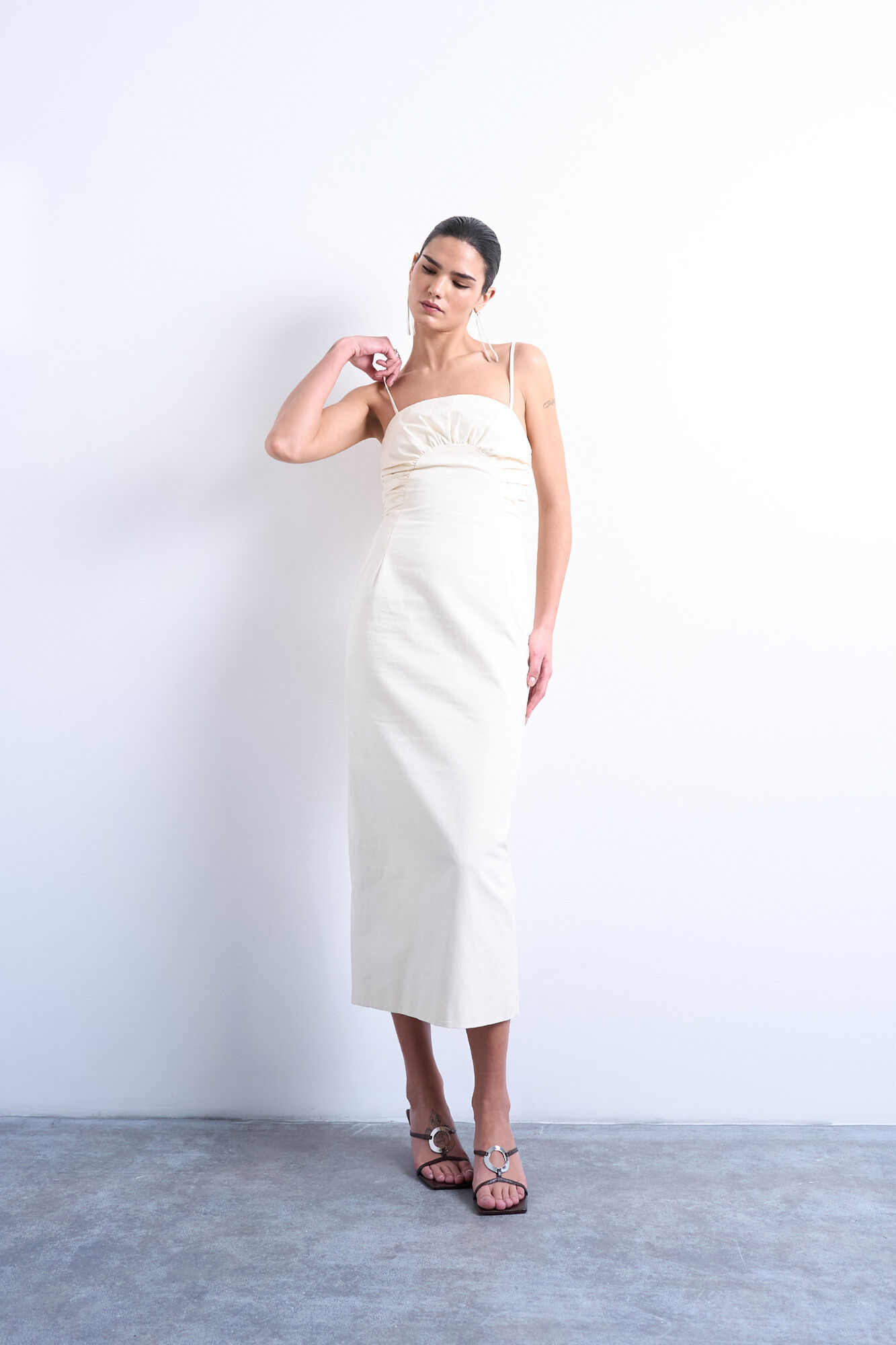 Topshop Vestido midi de tirantes