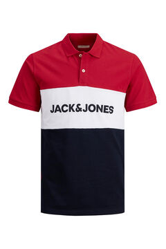 Springfield Colour block polo shirt piros