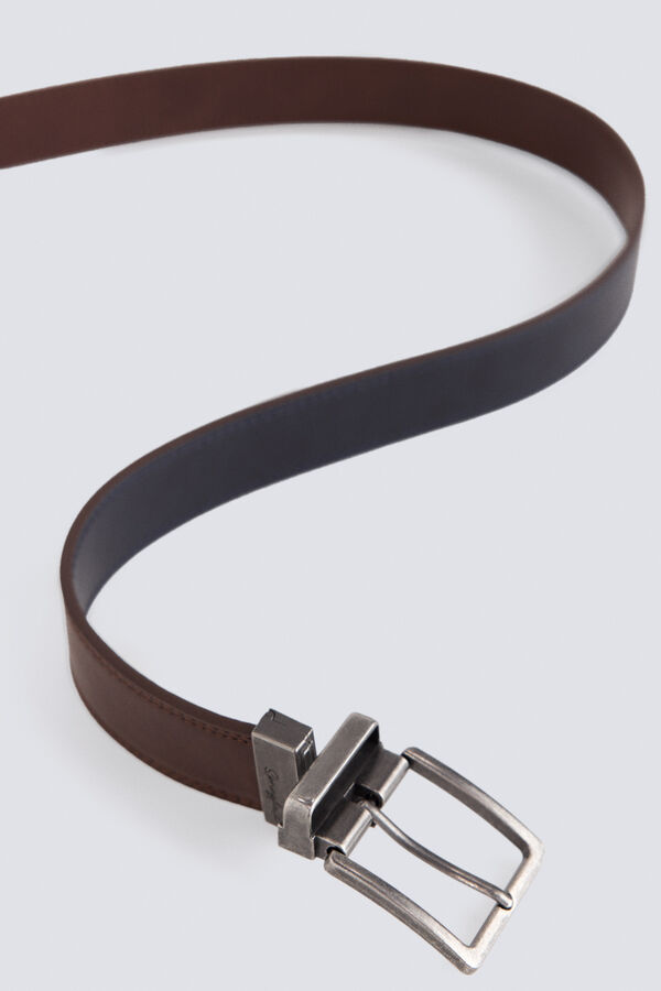 Springfield Reversible denim belt nude