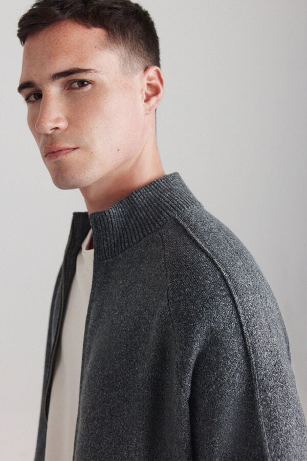 Springfield Zip fastening cardigan grey