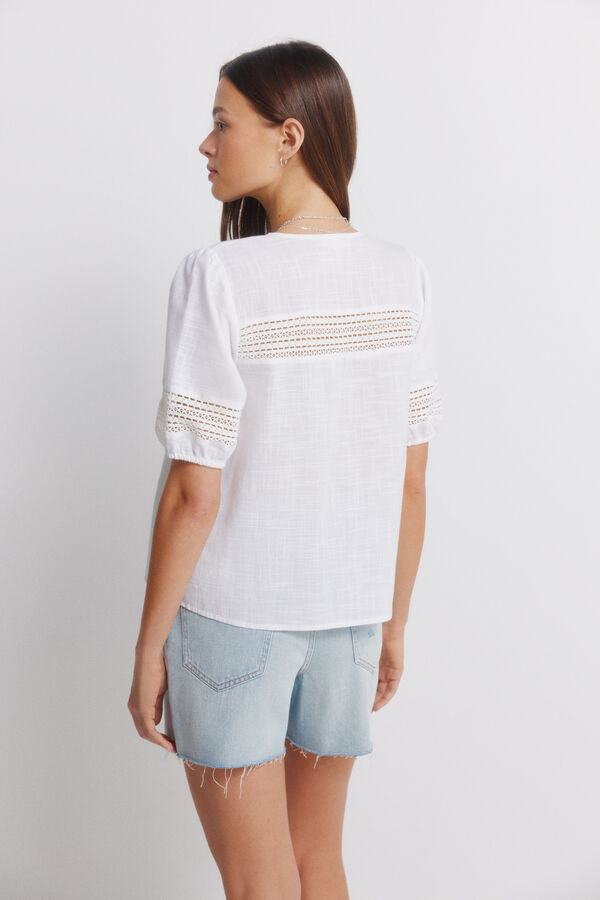 Springfield Lace short sleeve shirt brown