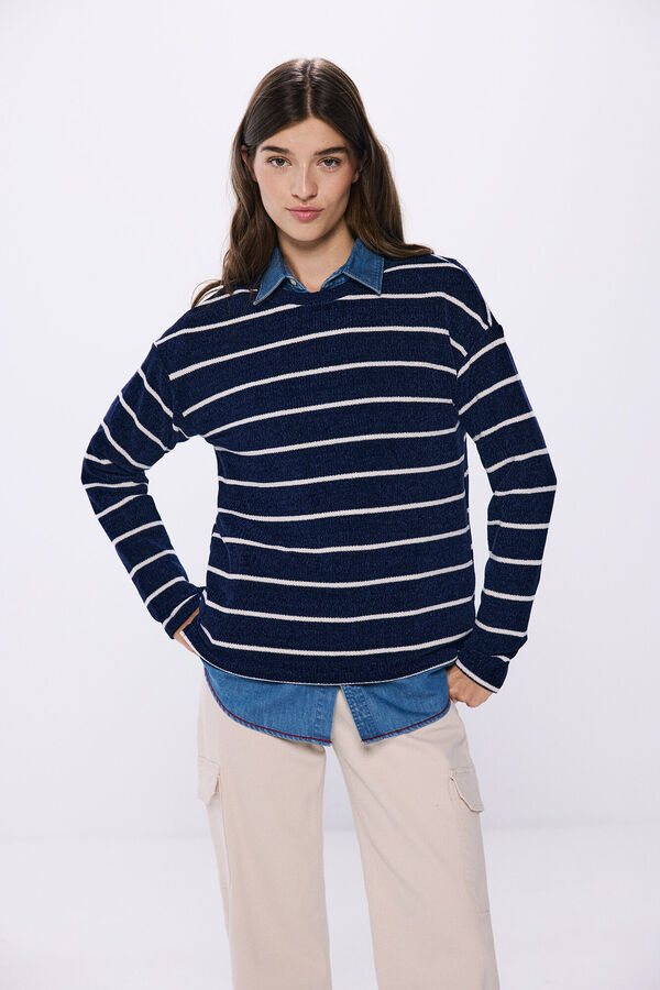 Springfield Striped striped t-shirt blue