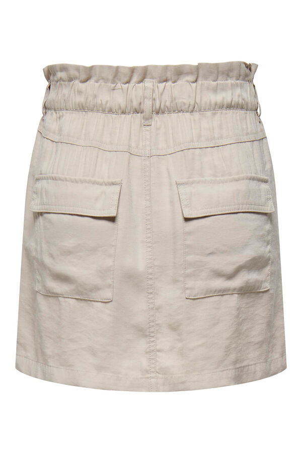 Springfield Short paperbag skirt medium beige