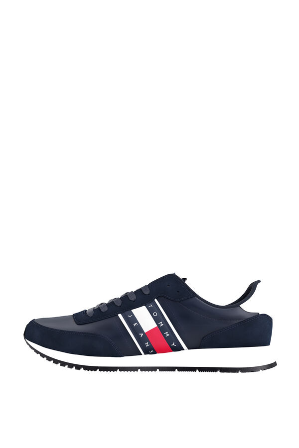 Springfield Men's Tommy Jeans runner trainer with flag plava