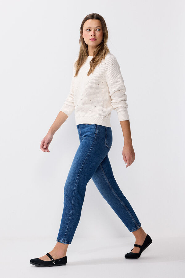 Springfield Camisola cristais algod&atilde;o branco