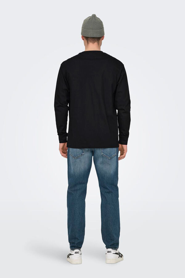 Springfield Relaxed long sleeve T-shirt crna