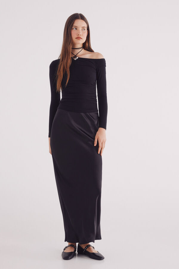 Springfield Asymmetrical neckline top black