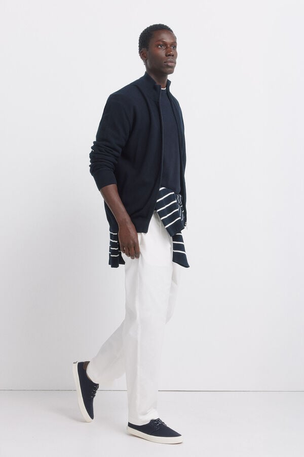 Springfield cardigan structur&eacute; uni bleu