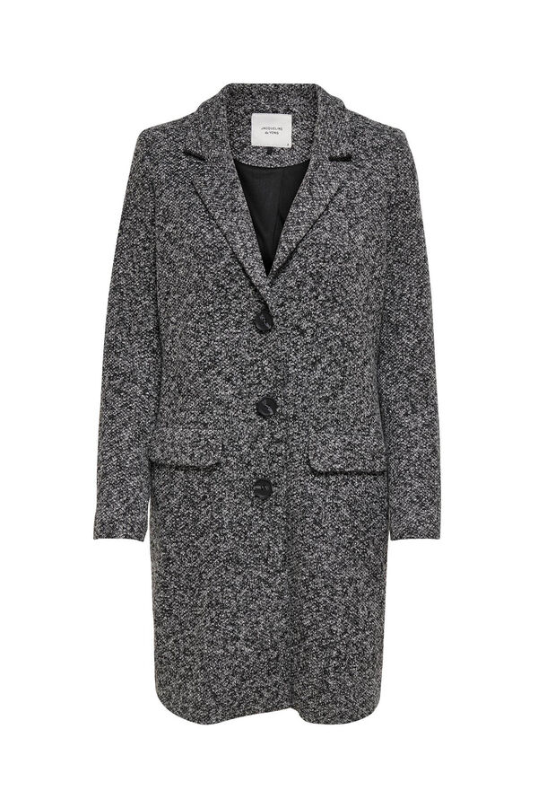 Springfield Woolen cloth coat with lapel collar szürke