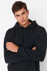 Trendyol Sudadera oversize con capucha negro