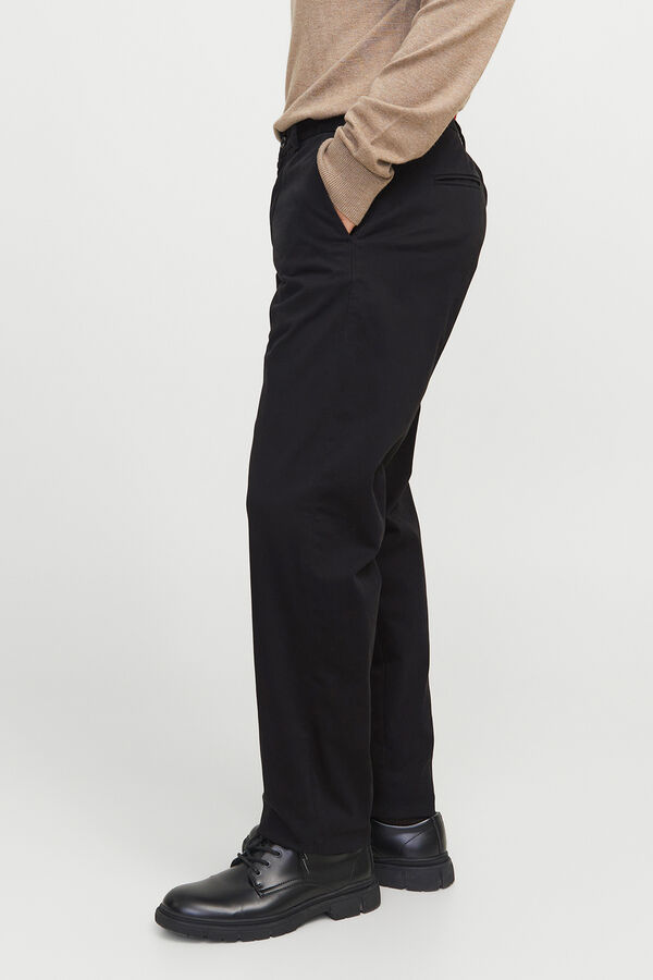 Jack & Jones Pantal&oacute;n chino relaxed tiro medio negro