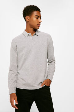 Springfield Springfield long-sleeved essential polo shirt gray