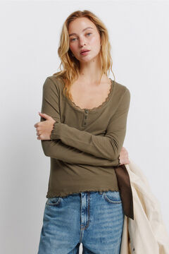 Springfield Čipkasta majica dugih rukava