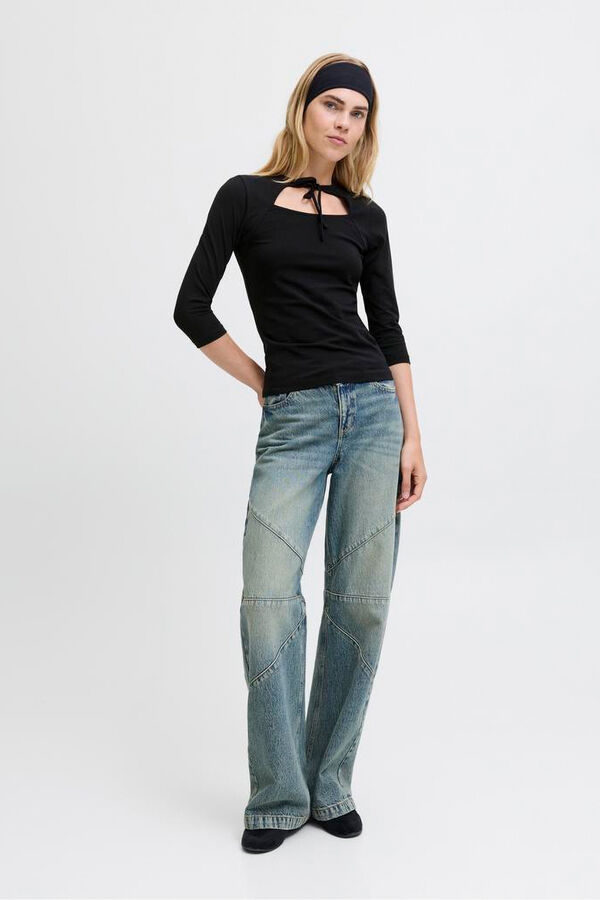 Jack & Jones Top com la&ccedil;o ajustado preto