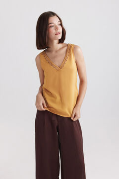 Springfield Embroidered neckline vest top