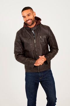 Brave Soul Chaqueta efecto piel con capucha