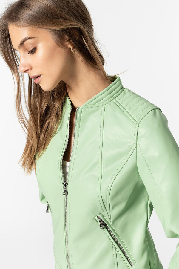 Springfield Faux leather jacket green water