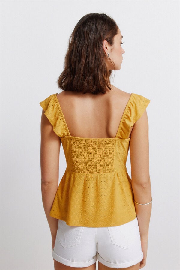 Springfield Vest top with ruffles printed