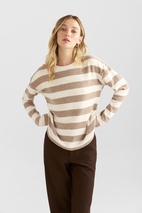 Springfield Striped fine knit jumper printed