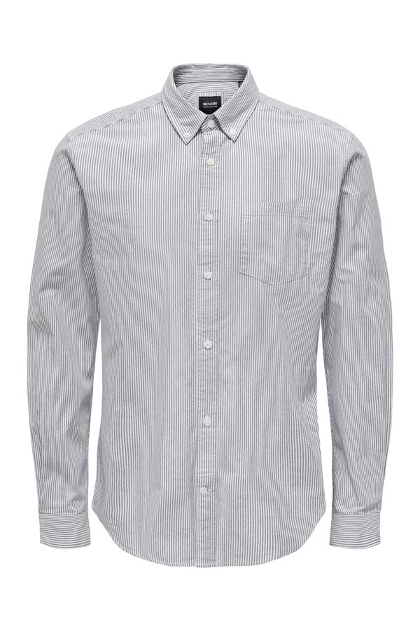 Springfield Long-sleeved Oxford shirt bluish