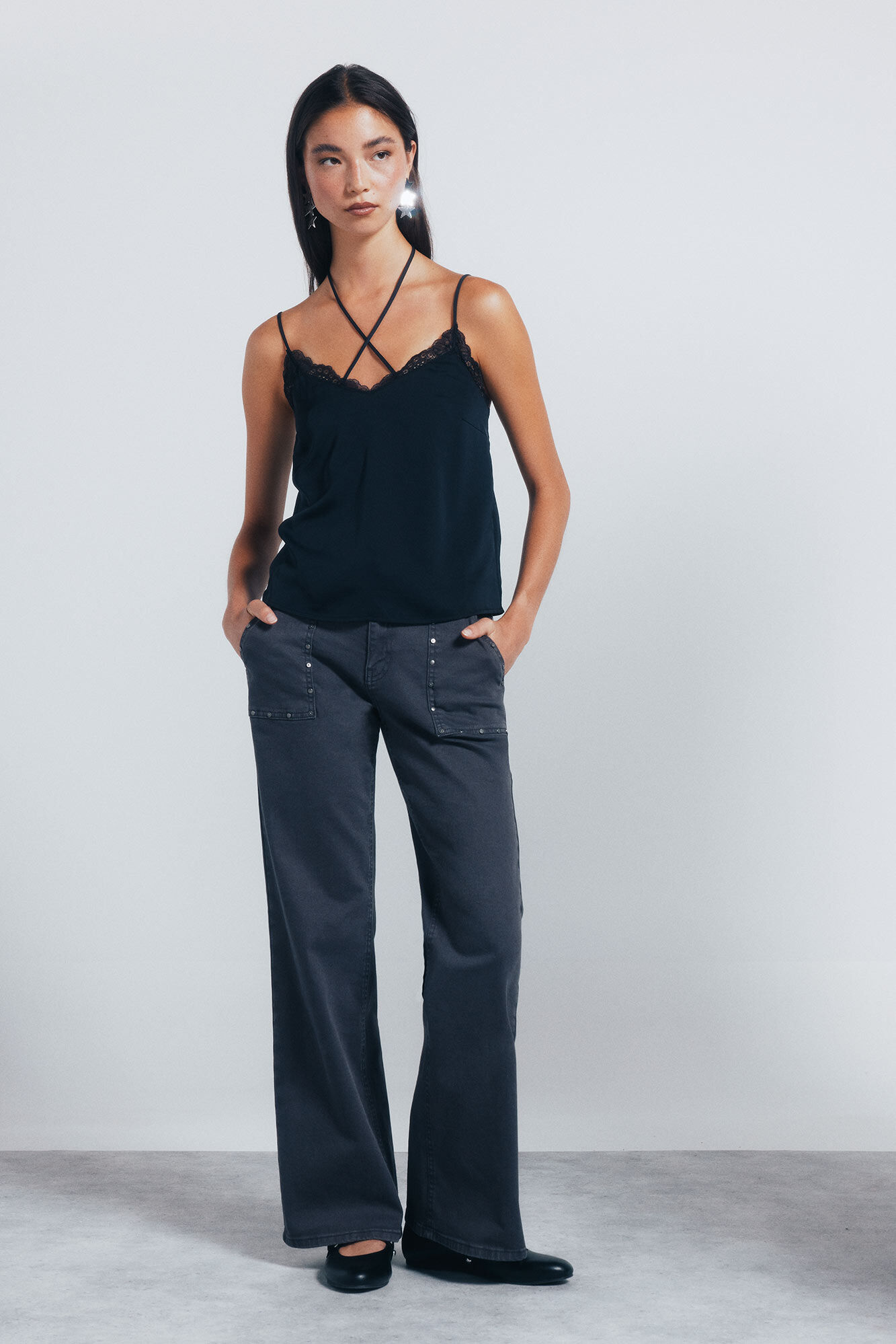 Springfield Studded culottes jeans