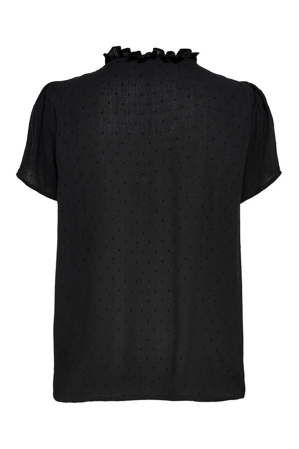 JDY Blusa manga corta plumeti negro