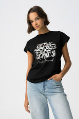 Tiffosi Metallic print T-shirt Crna