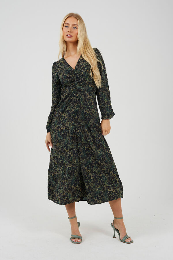 Brave Soul Long print dress green